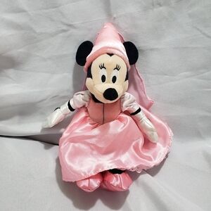 Disney Parks Pink Princess Mini Plush Stuffed Toy 9 Inch Satin Velour
